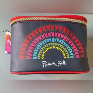 French Bull Colorful Cosmetic train case cosmetic bag gold hardware